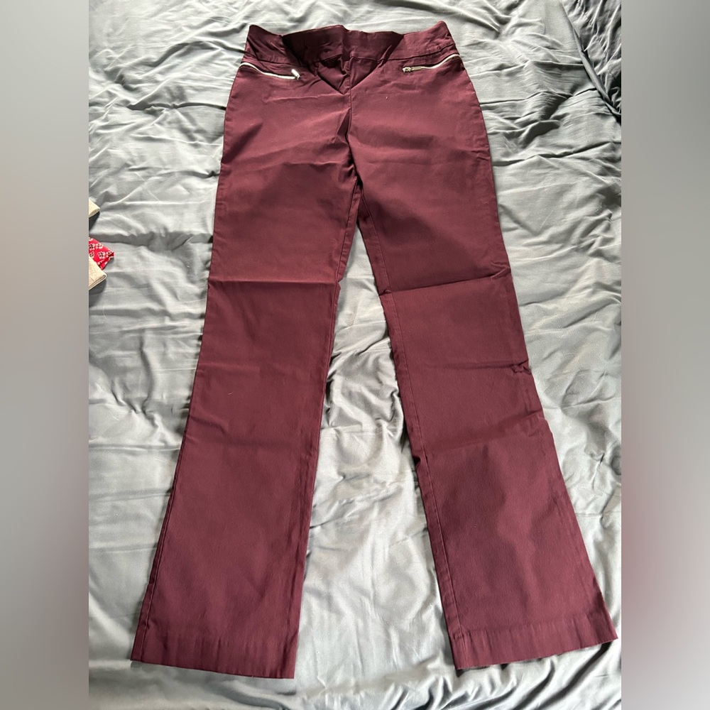 Maroon Dress Pants large tall with zipper detail